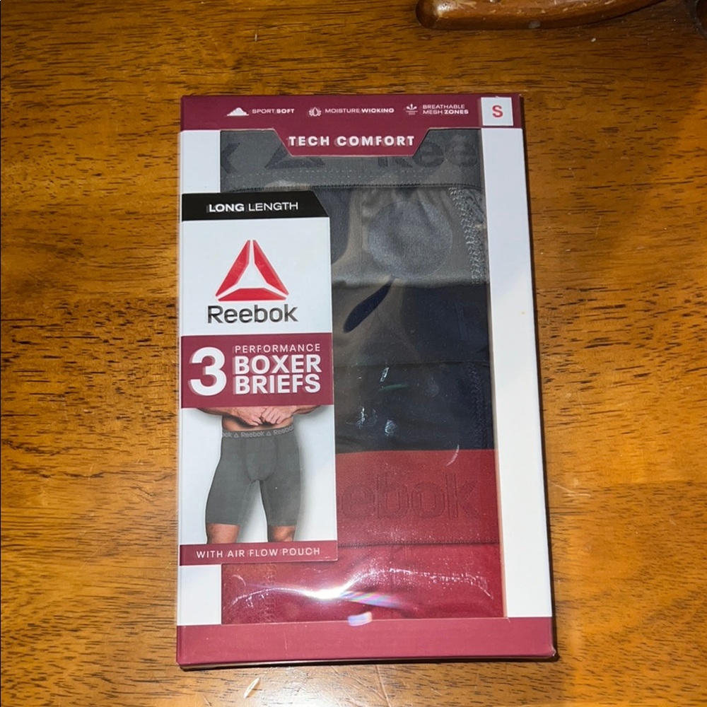 Reebok Men's Tech Comfort Long Length Boxer Brief Underwear, 9 inch, 3 Pack